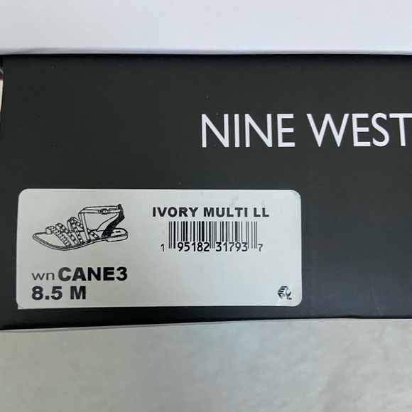 Nine West Flat Black White and Silver Sandals - Picture 7 of 7